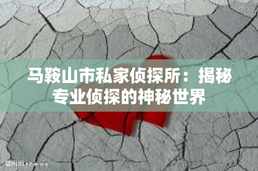 马鞍山市私家侦探所：揭秘专业侦探的神秘世界