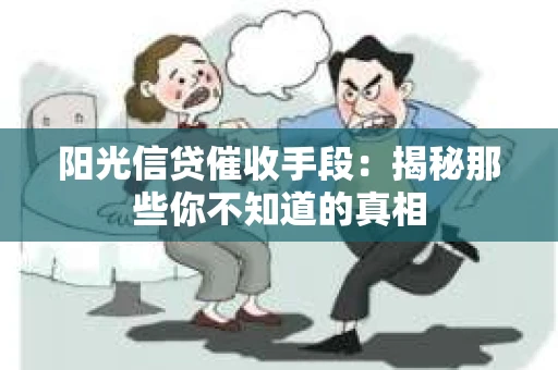 阳光信贷催收手段：揭秘那些你不知道的真相