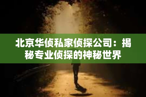 北京华侦私家侦探公司：揭秘专业侦探的神秘世界