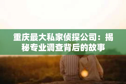 重庆最大私家侦探公司：揭秘专业调查背后的故事