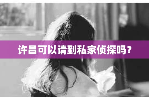 许昌可以请到私家侦探吗？