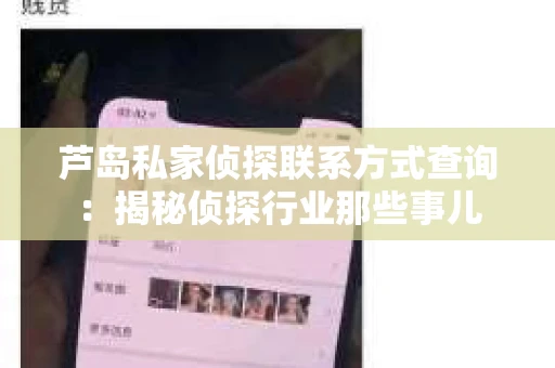 芦岛私家侦探联系方式查询：揭秘侦探行业那些事儿