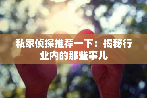 私家侦探推荐一下:揭秘行业内的那些事儿 私家侦探推荐一下:揭秘行业内的那些事儿