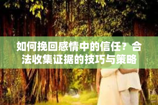 如何挽回感情中的信任？合法收集证据的技巧与策略