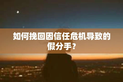 如何挽回因信任危机导致的假分手? 如何挽回因信任危机导致的假分手?