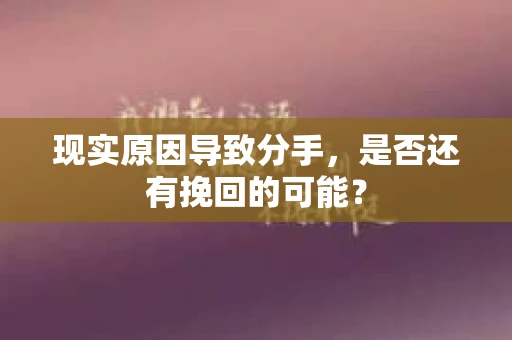 现实原因导致分手,是否还有挽回的可能? 现实原因导致分手,是否还有挽回的可能?