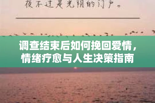 调查结束后如何挽回爱情,情绪疗愈与人生决策指南 调查结束后如何挽回爱情,情绪疗愈与人生决策指南