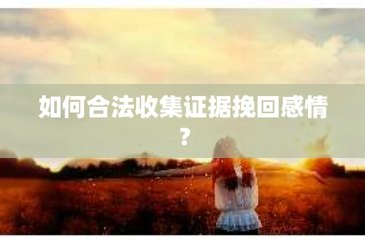如何合法收集证据挽回感情? 如何合法收集证据挽回感情?